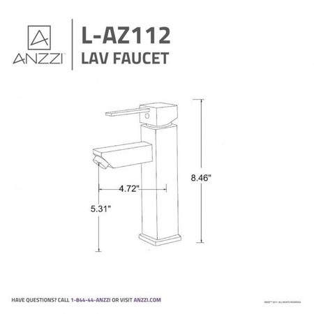 Anzzi Pygmy Single Hole Single Handle Bathroom Faucet in Brushed Nickel L-AZ112BN